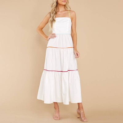 Woman Casual Sundresses White 100% Cotton Dress Women Summer Midi Dresses Women Clothes Manufacturer Small Orders